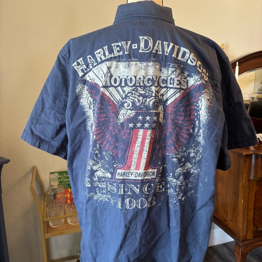 Harley Davidson Button Down Work Shirt - image 4